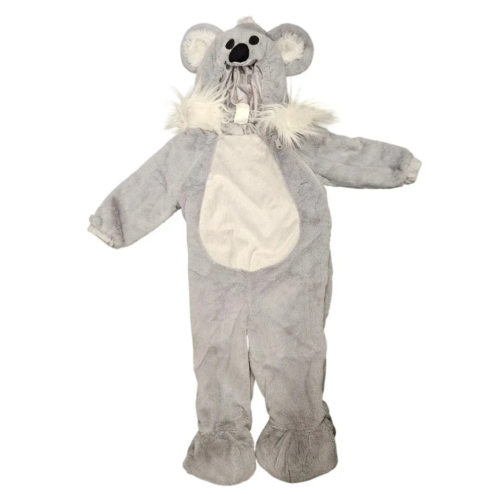 Koala Bear Animal Halloween Costume Plush Faux Fur Gray 18-24m